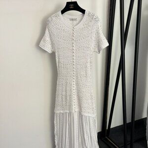 Sandro openwork knit short-sleeved dress